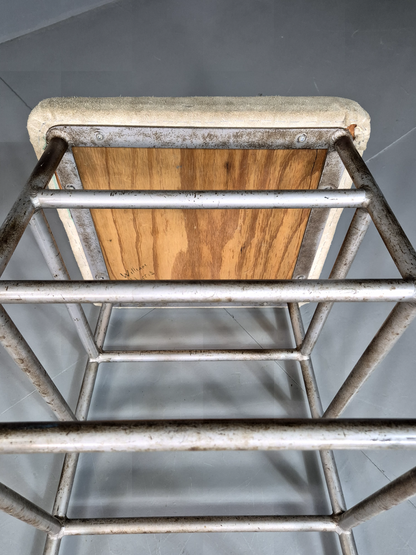 Vintage Gym Equipment, High Pommel Stool, Steel and Suede, Mid 20thC EB7376 MFOO