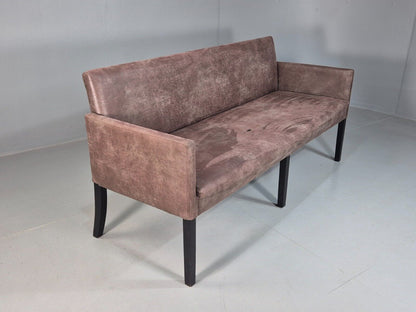 Danish Brown Suede Leather 3 Seat Sofa EB7451 M3SS