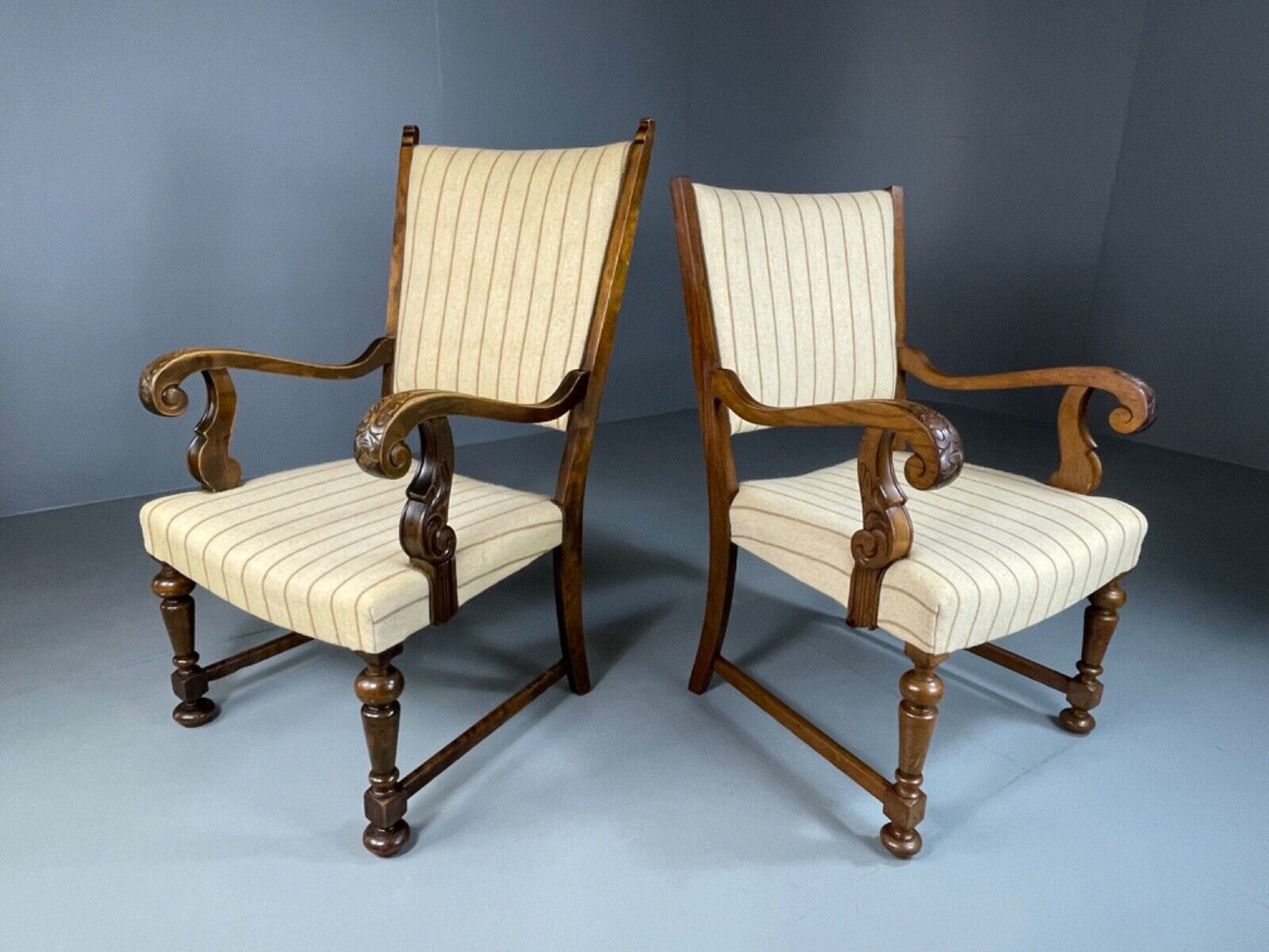 EB5182 A pair of vintage Danish Arm Chairs, Antique Style, 1950s VCAR