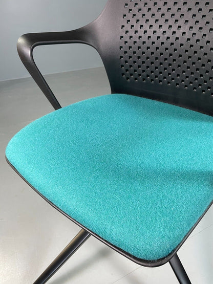 EB6830 Vintage Desk Chair Turquoise Black Plastic Calibre Mint 401 MSWI