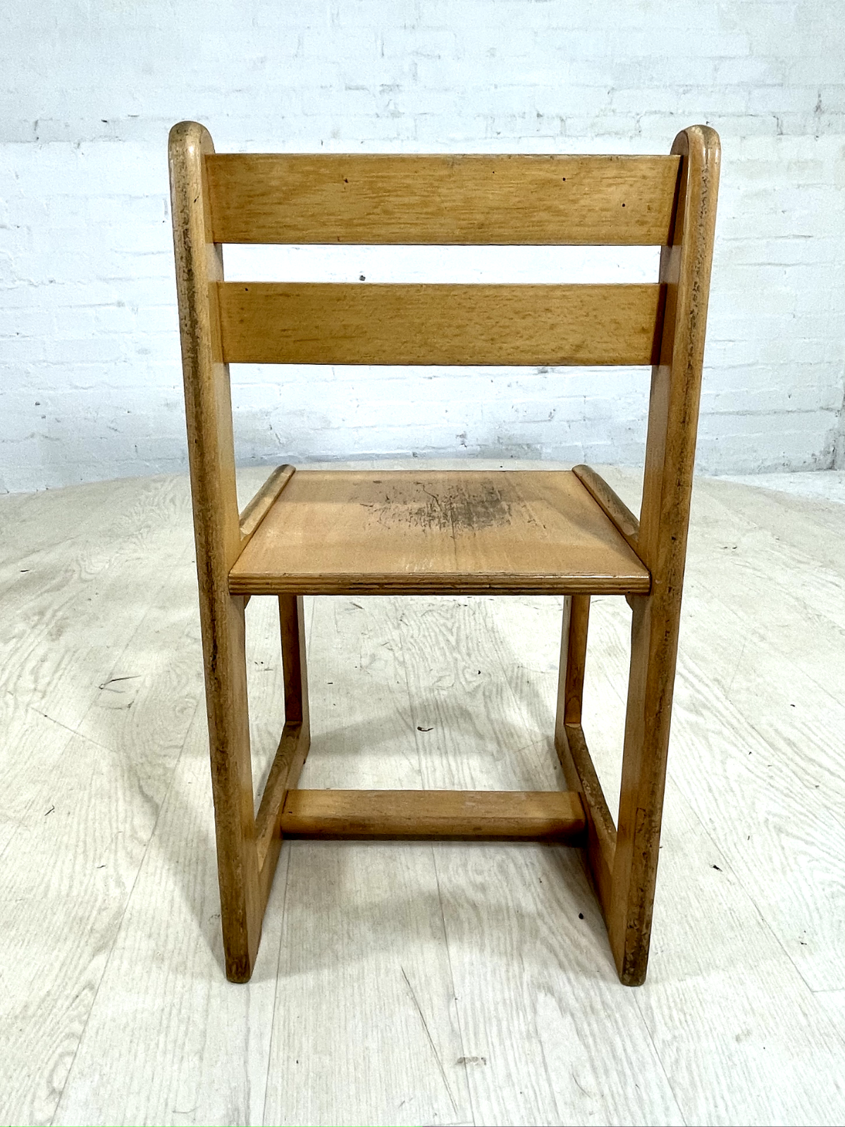 EB4321 Four Danish Children School Chairs, Beech Frame, Vintage. MDIN