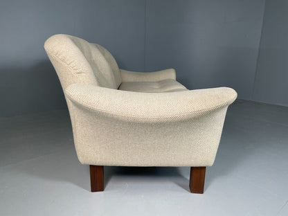 EB6778 Vintage Danish 2 Seat Sofa Cream Wool 1980s Retro MCM M2SS