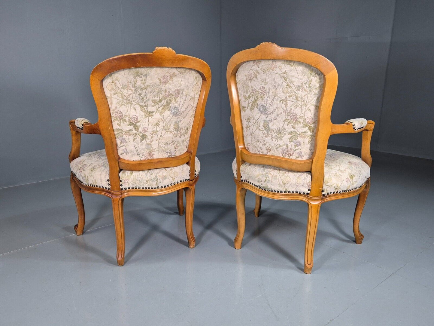 2 Vintage Danish Fauteuil Lounge Chairs Louis XVI Style 1970s Built  EB7606 VCLO