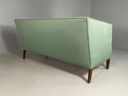 EB6932 Vintage Danish 2 Seat Sofa Green Wool Upholstery MCM Retro Art Deco M2SS