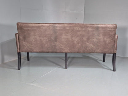 Danish Brown Suede Leather 3 Seat Sofa EB7451 M3SS