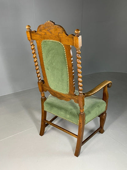 EB6699 Vintage Danish Lounge Chair 17th Century Style  Oak Antique Style VCLO