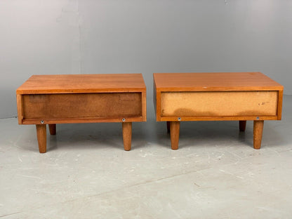 Vintage Teak Low Bedside Table Pair By Beaver & Tapley Retro 1980s EB7835 MWOO