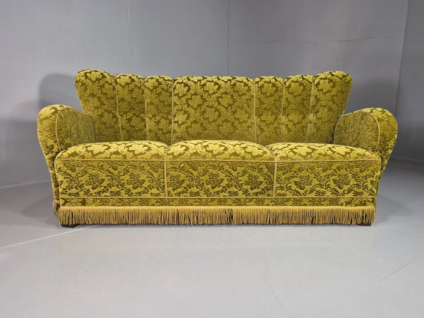 Vintage Danish Sofa Green Moquette Art Deco 1930s Antique EB7790 M3SS