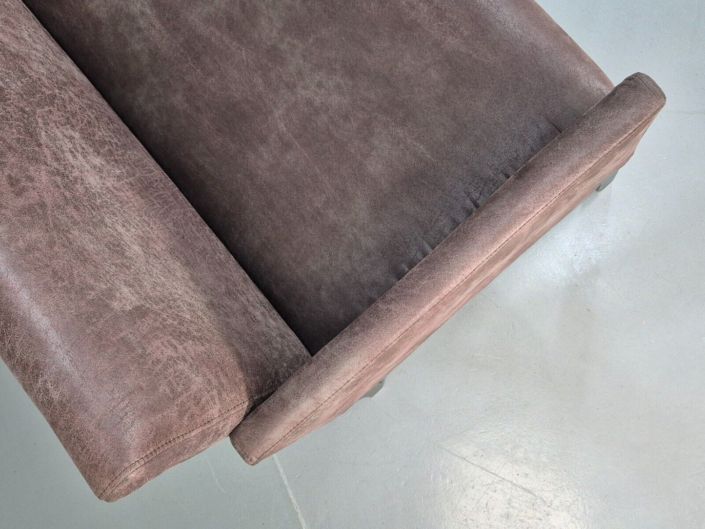 Danish Brown Suede Leather 3 Seat Sofa EB7451 M3SS