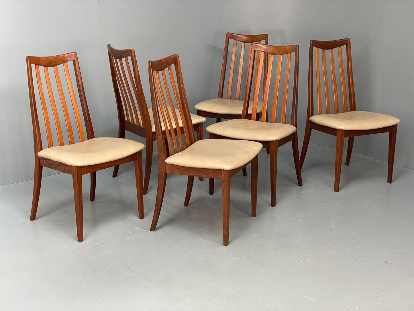 EB6888 Vintage G Plan Teak Dining Chairs Sierra Range Set Of 6 Retro MCM MWOO