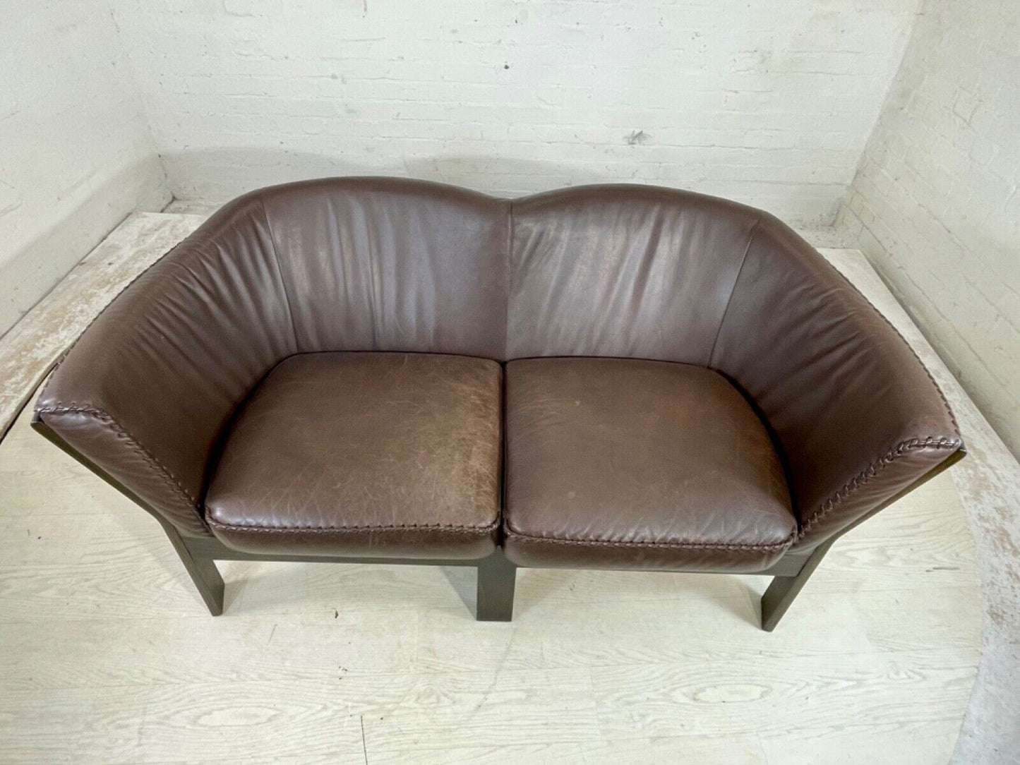 EB4224 Danish Leather Sofa, Bentwood Frame, Stitch Detail, Vintage, Retro M2SS