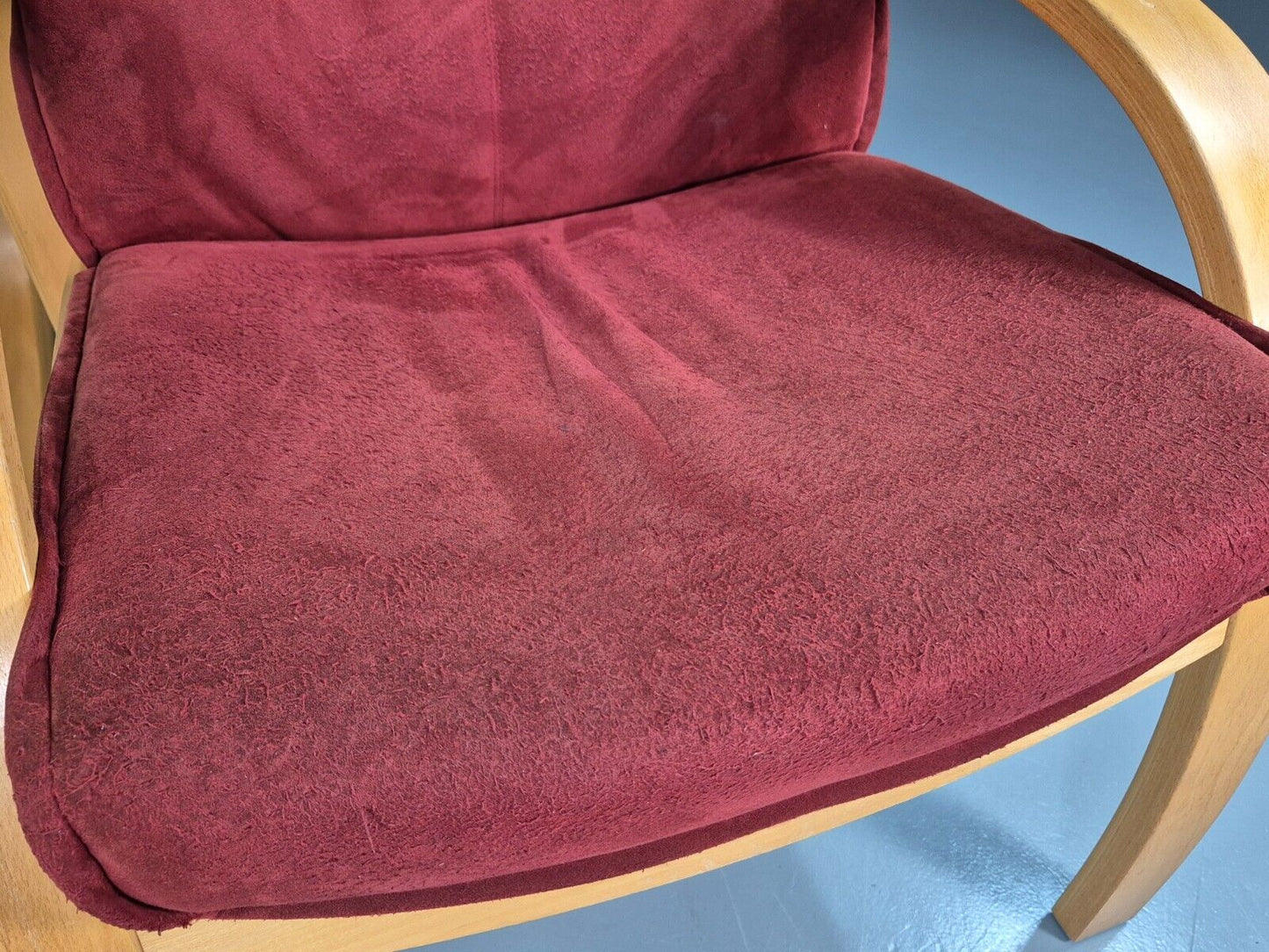 Vintage Danish Lounge Chair Footstool Reclining Red Oak 1980s Retro EB7438 MBEN