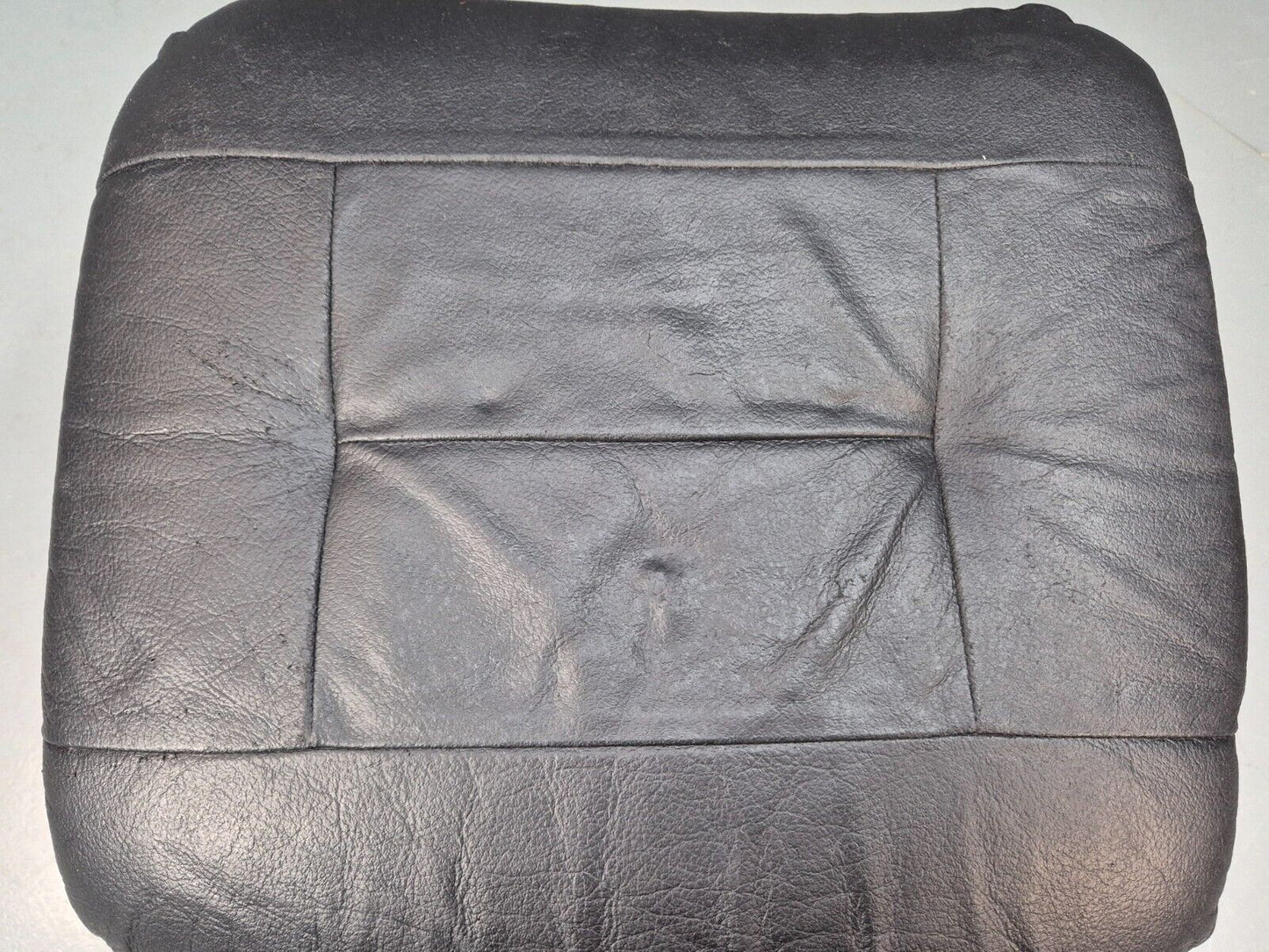 Vintage Danish Footstool Black Leather Bentwood 1980s Retro EB8641 MFOO