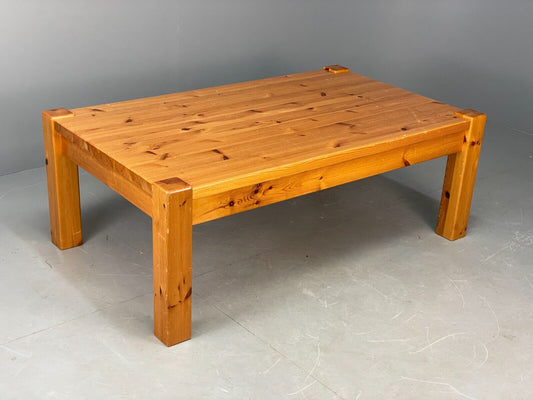 Large Vintage Scandinavian Solid Pine Coffee Table 1980s EB7840 MWOO