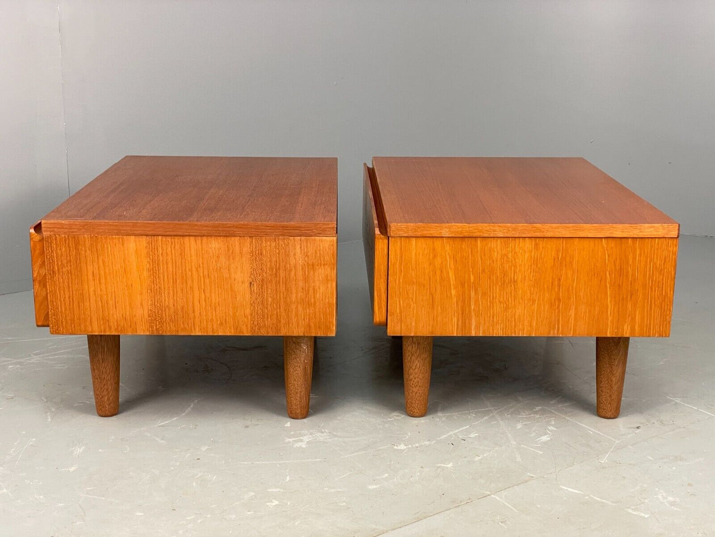 Vintage Teak Low Bedside Table Pair By Beaver & Tapley Retro 1980s EB7835 MWOO