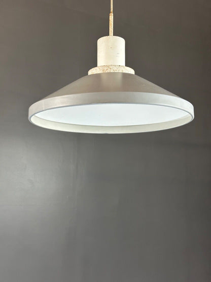 EB4648 Danish Retro Industrial White And Grey Aluminium Pendent Light  LCLW