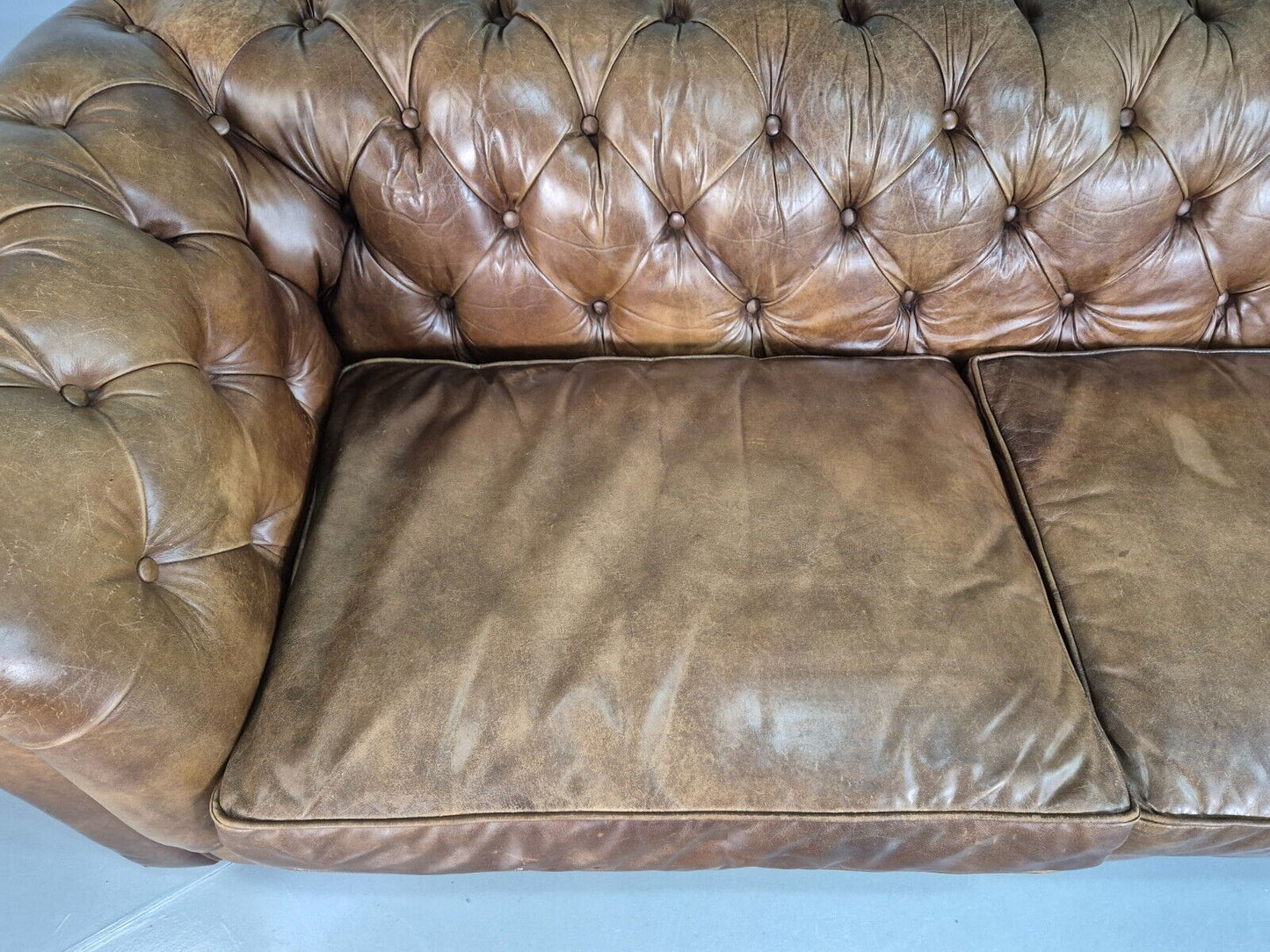 Vintage Chesterfield Brown Leather 4 Seat John Lewis  EB8383 VCHE