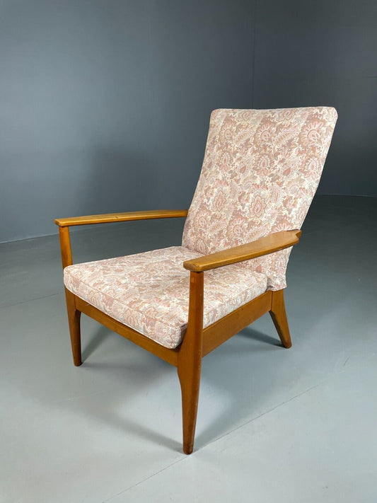 EB6962 Vintage Parker Knoll Lounge Chair Beech Frame Floral 1960s Retro MCM MNOR