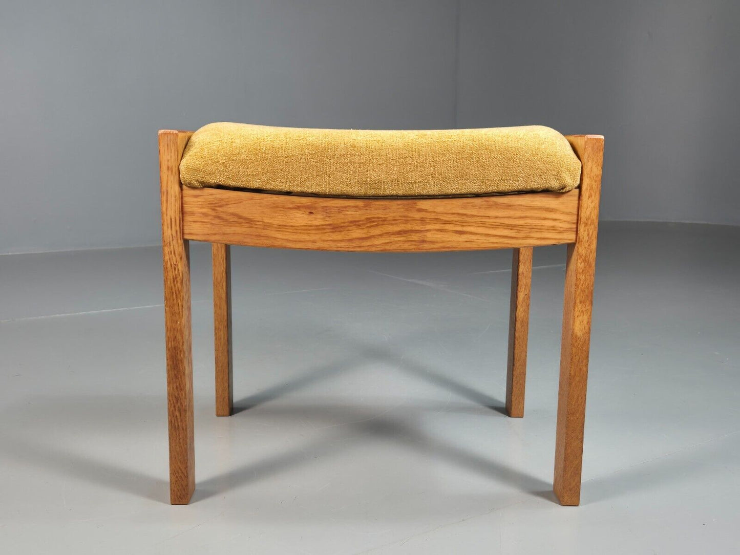 Vintage Stool Gold Chenille Oak Frame Meredew 1950s Retro EB7896 MFOO