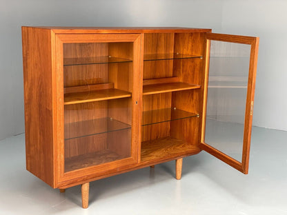 Vintage Danish Teak Glazed Bookcase 1970s Retro EB7943 MWOO