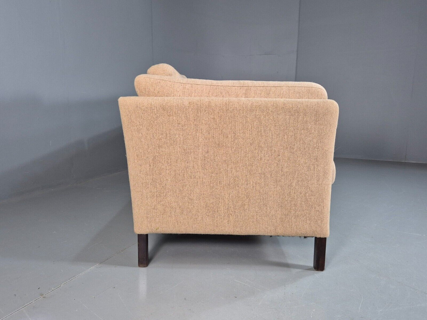 Vintage Danish 3 Seat Sofa Oatmeal Wool Mogens Hansen 1970s Retro EB7614 M3SS