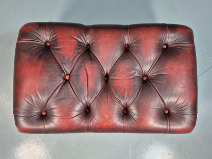 Vintage Footstool Oxblood Leather Chesterfield Style Antique Style EB8186 VCHE