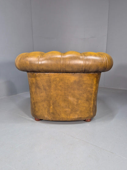 Vintage Chesterfield Club Chair Tan Leather 1970s EB8301 VLEA