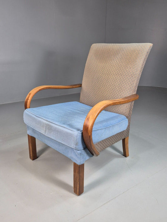 Vintage Lounge Chair Blue and Beige Parker Knoll PK 7/3 1950s Retro EB7923 MNOR