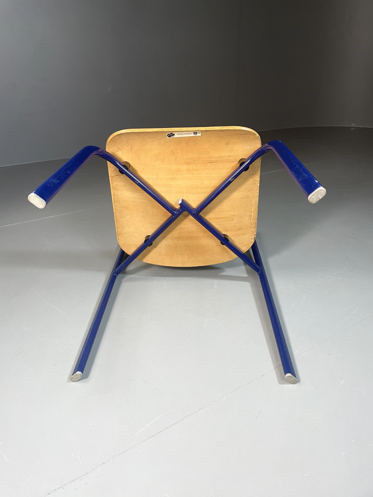 EB6339 Vintage Danish Stacking Chair Bent Ply Steel Retro Industrial 1980s MSTA