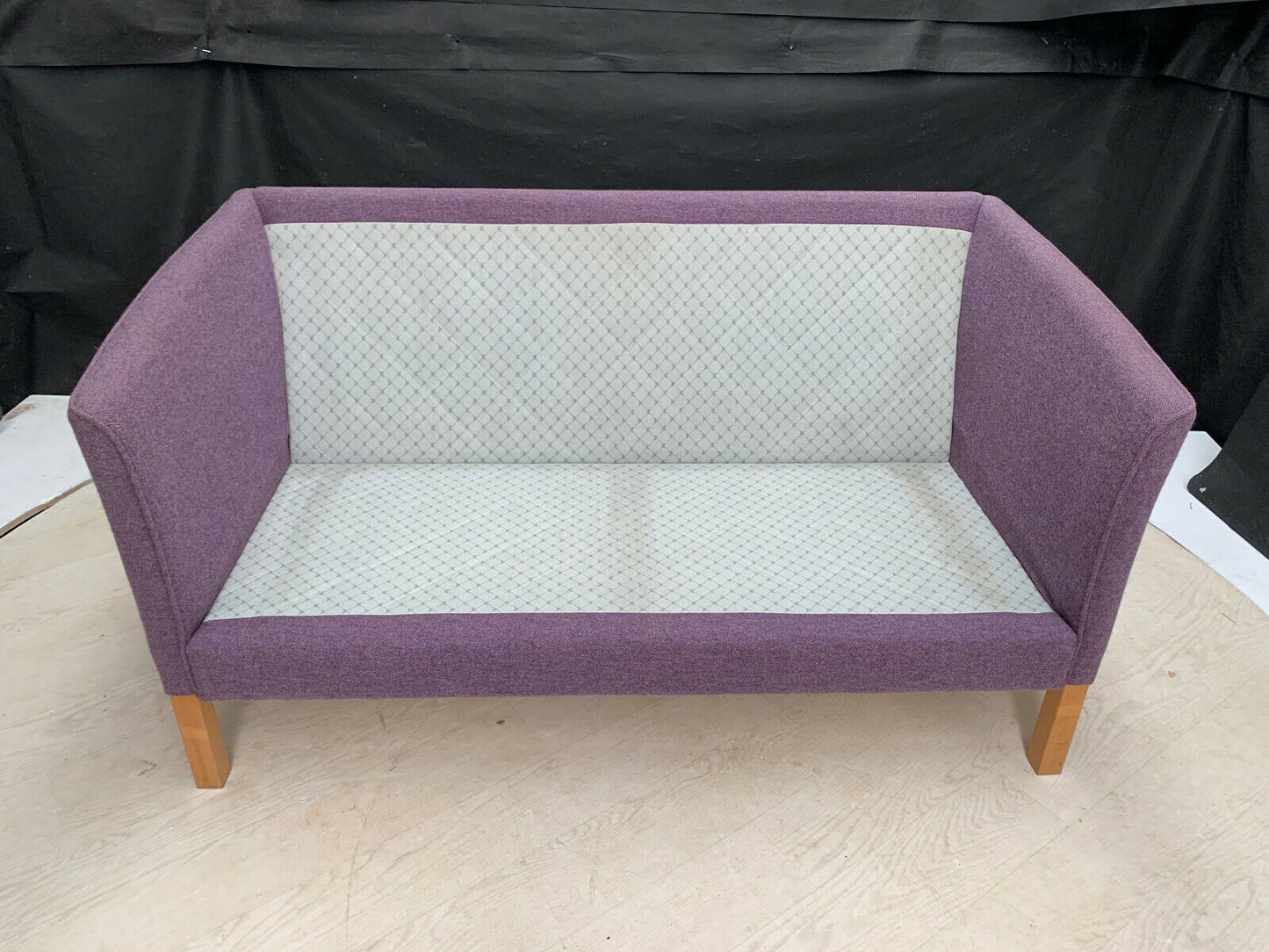 EB2673 Danish Purple Wool Two Seater Sofa Mid-Century Modern Lounge Seating M2SS