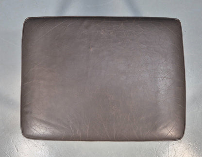 Vintage Danish Footstool Brown Leather Bentwood 1970s Retro MCMEB8461 MFOO