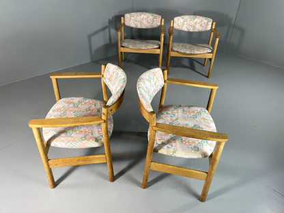 EB6019 Vintage Danish Oak Elbow Chairs FDB Møbler Set of 4 80s Print MDIN