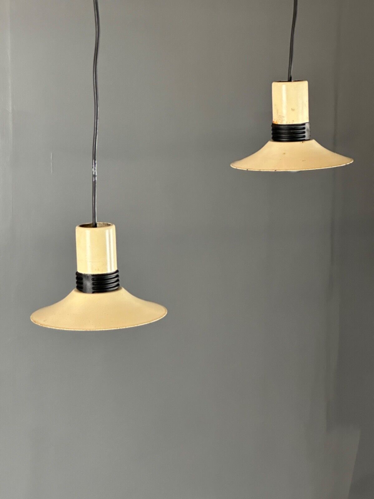 EB4643 Pair of Danish Mid Century Retro Industrial Pendent Lights  LCLW