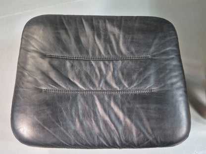 Vintage Danish Lounge Chair Footstool Black Leather Bentwood Retro EB7187 MBEN