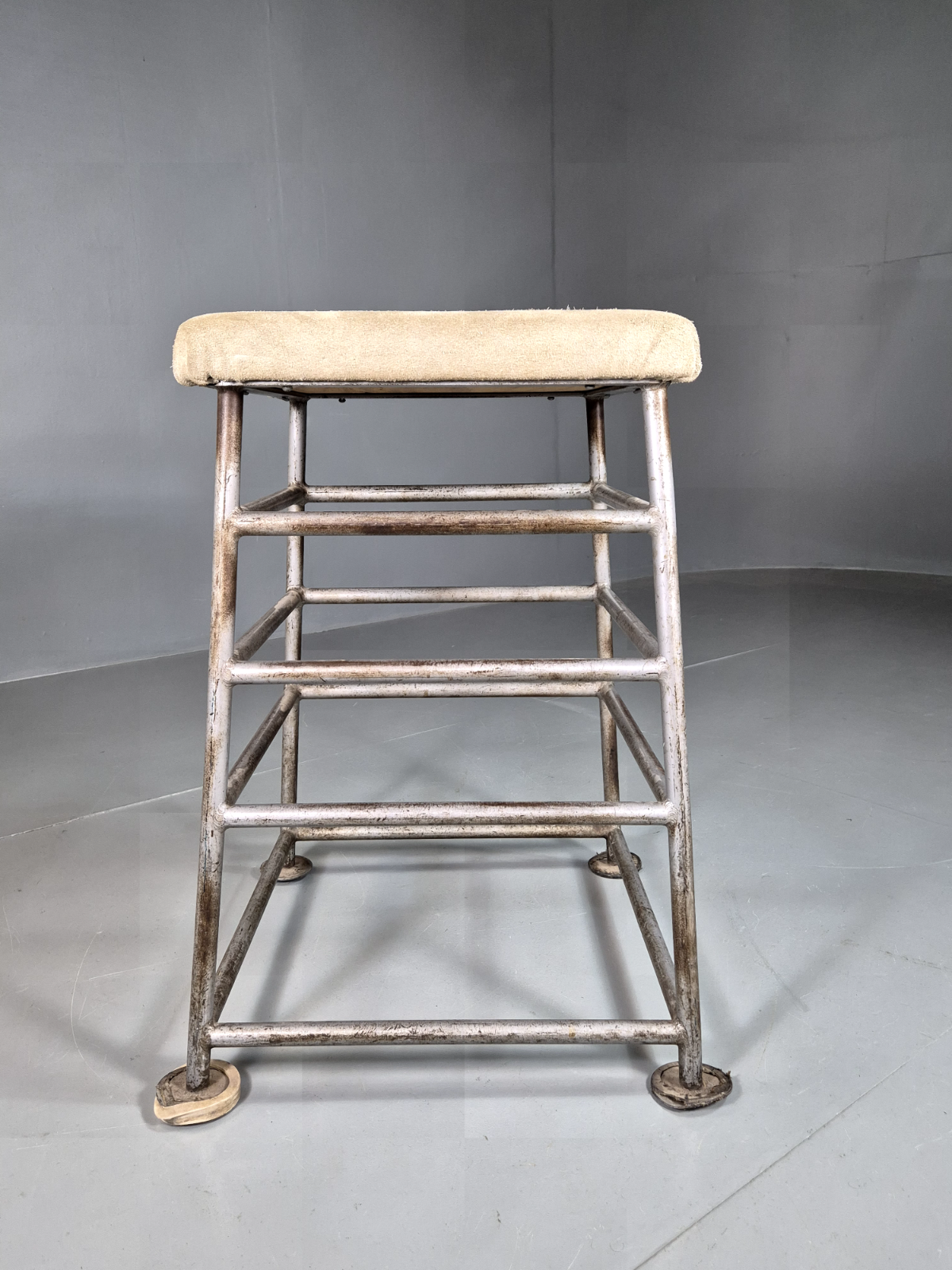 Vintage Gym Equipment, High Pommel Stool, Steel and Suede, Mid 20thC EB7376 MFOO