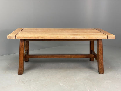 Vintage Scandinavian Large Oak Coffee Table Arts & Crafts Style EB7839 MWOO