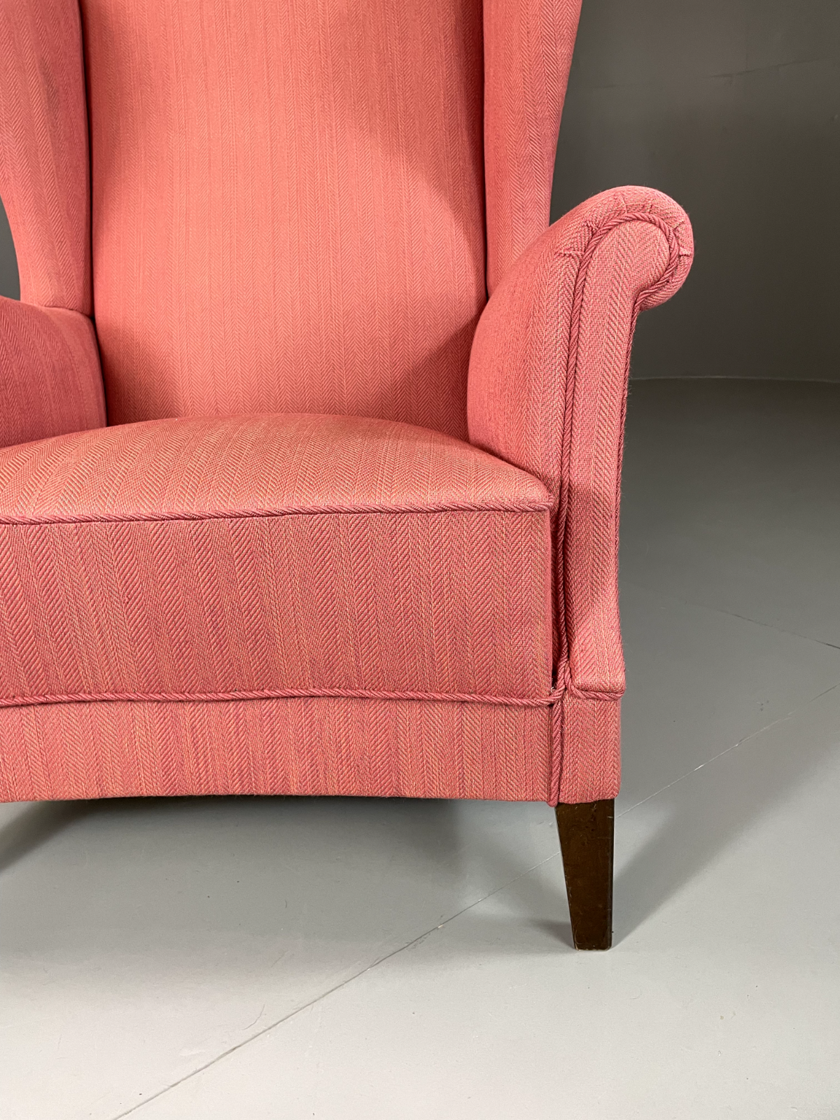 EB5685 Vintage Danish Mid Century Wingback Armchair, 1950s, Pink, Retro VCLO