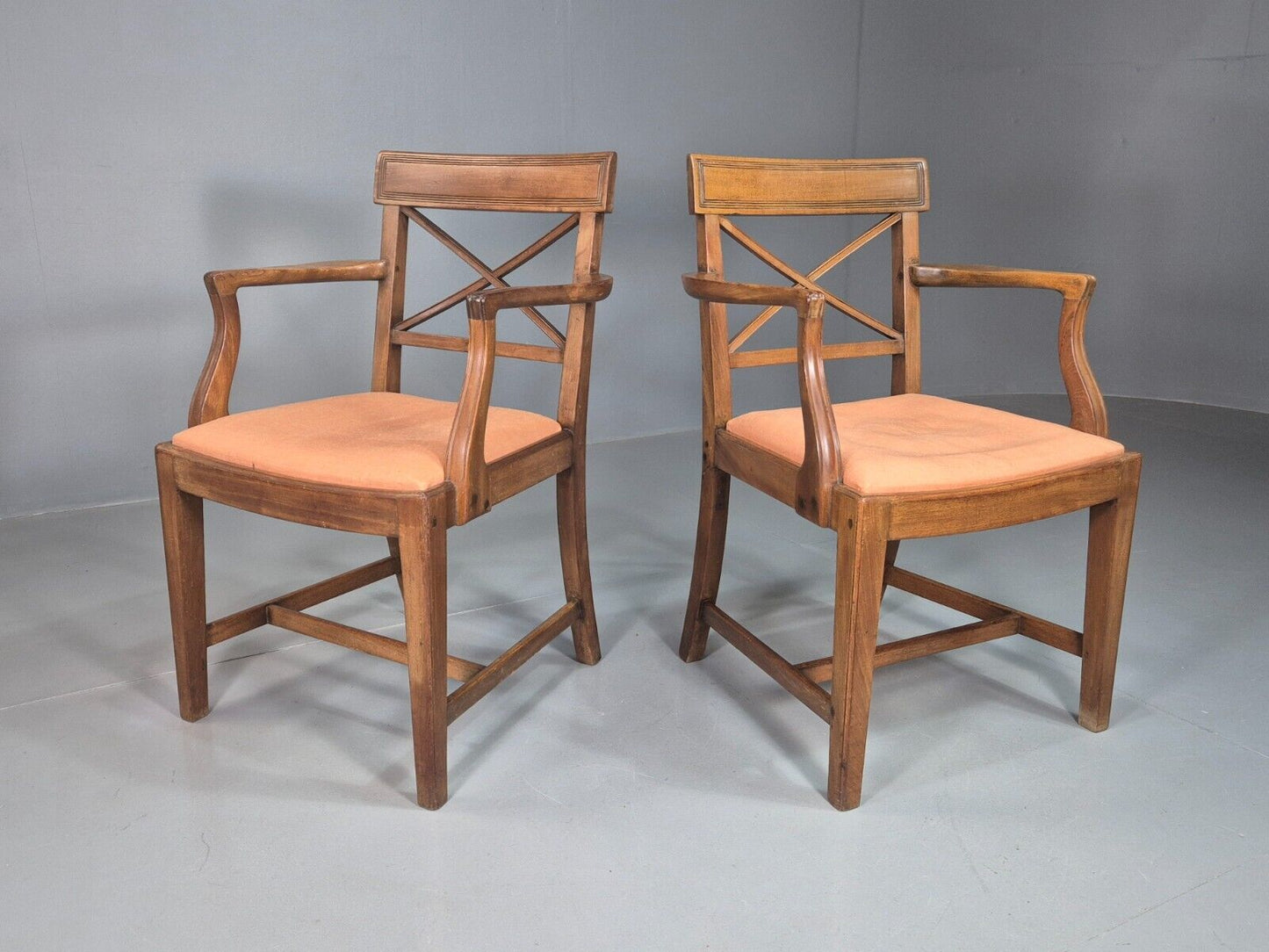 2 Vintage Desk Chairs Beech Frame Early Twentieth Century EB7823 VDIN