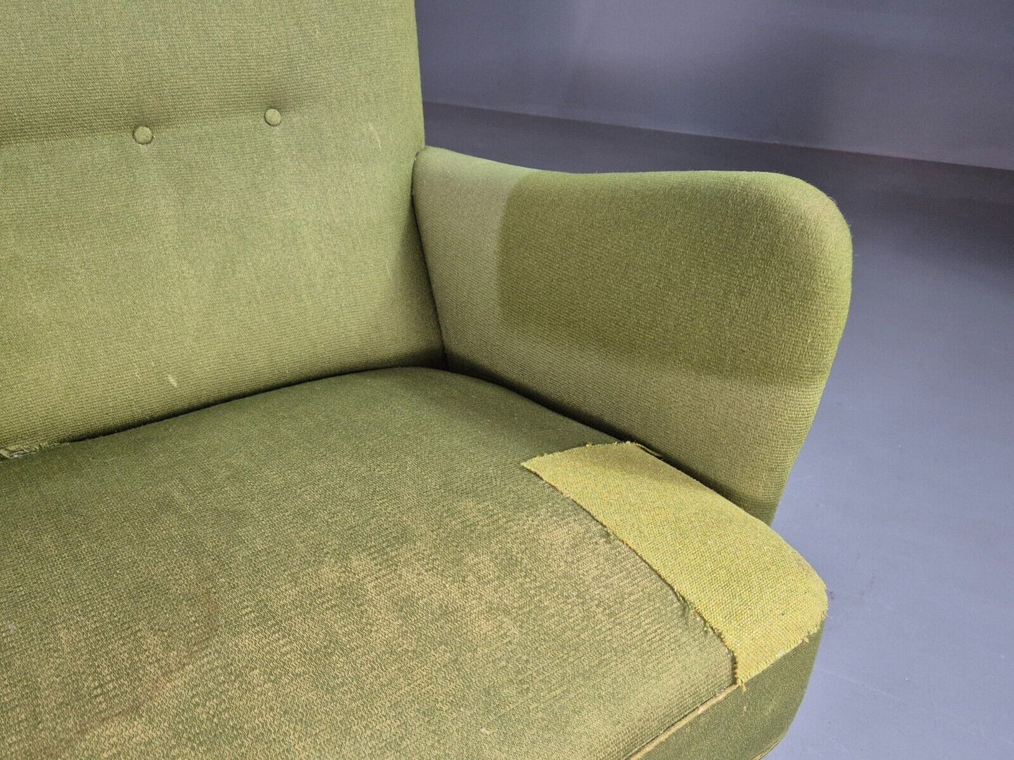 Vintage Danish 2 Seat Sofa Green Fritz Hansen 2 Seat 1950s MCM Retro EB8219 M2SS