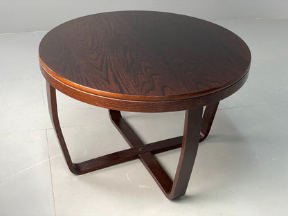 EB6805 Vintage Danish Coffee Table Oak and Beech Circular Bentwood 1980s MWOO