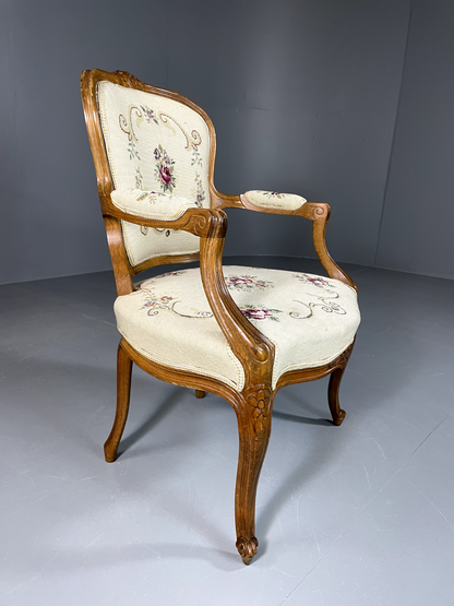 EB5726 Vintage Danish Fauteuil Chair, Louis XV Style, 1950s, Retro, Repro. VDIN