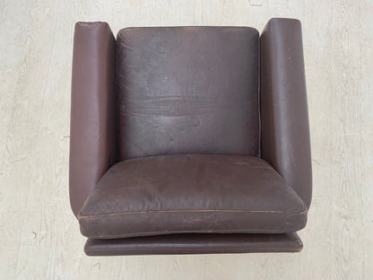 EB3203 Danish Brown Leather Arm Chair Mid-Century Modern Lounge Seating MNOR