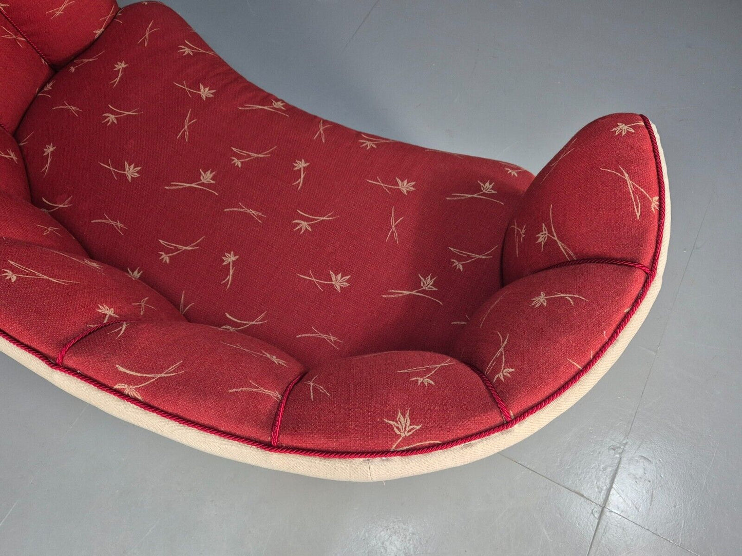 Vintage Danish Banana sofa Red and Cream Shell back Deco 1930s Retro EB8297 V2SS