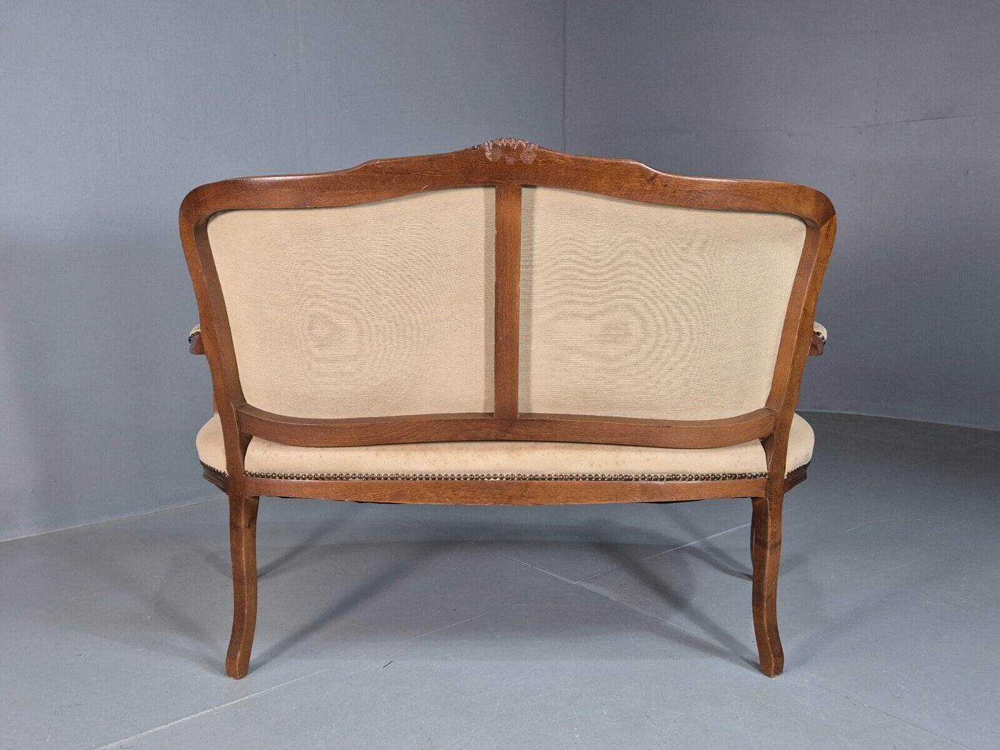 Vintage Danish 2 Seat Open Arm Sofa French Regency Style Embroidery EB8074 V2SS