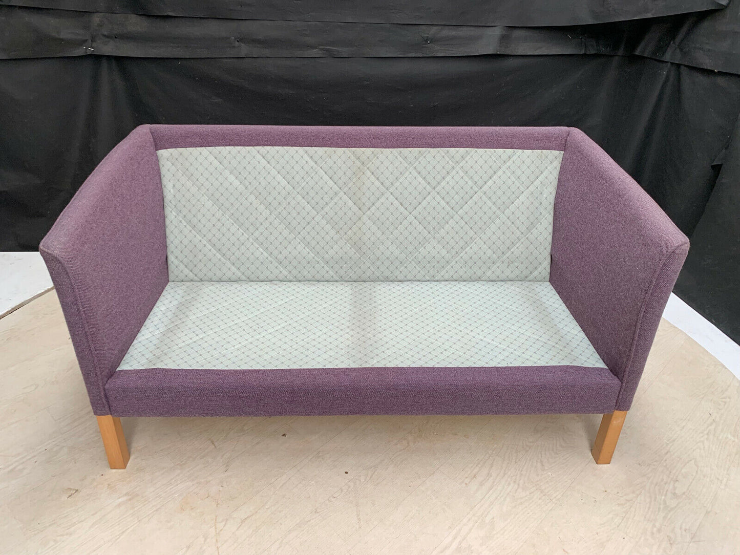 EB2674 Danish Purple Wool Two Seater Sofa Mid-Century Modern Lounge Seating M2SS