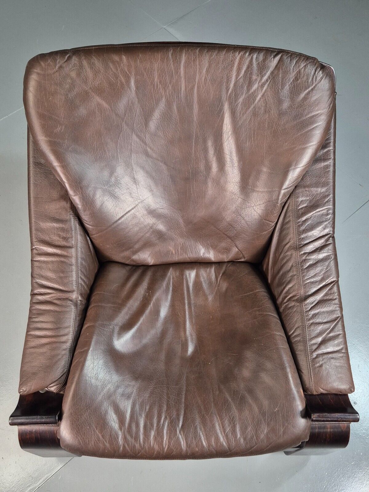 EB7033 A Vintage Swedish Lounge Chair Leather Kroken Nelo Retro MCM MBEN