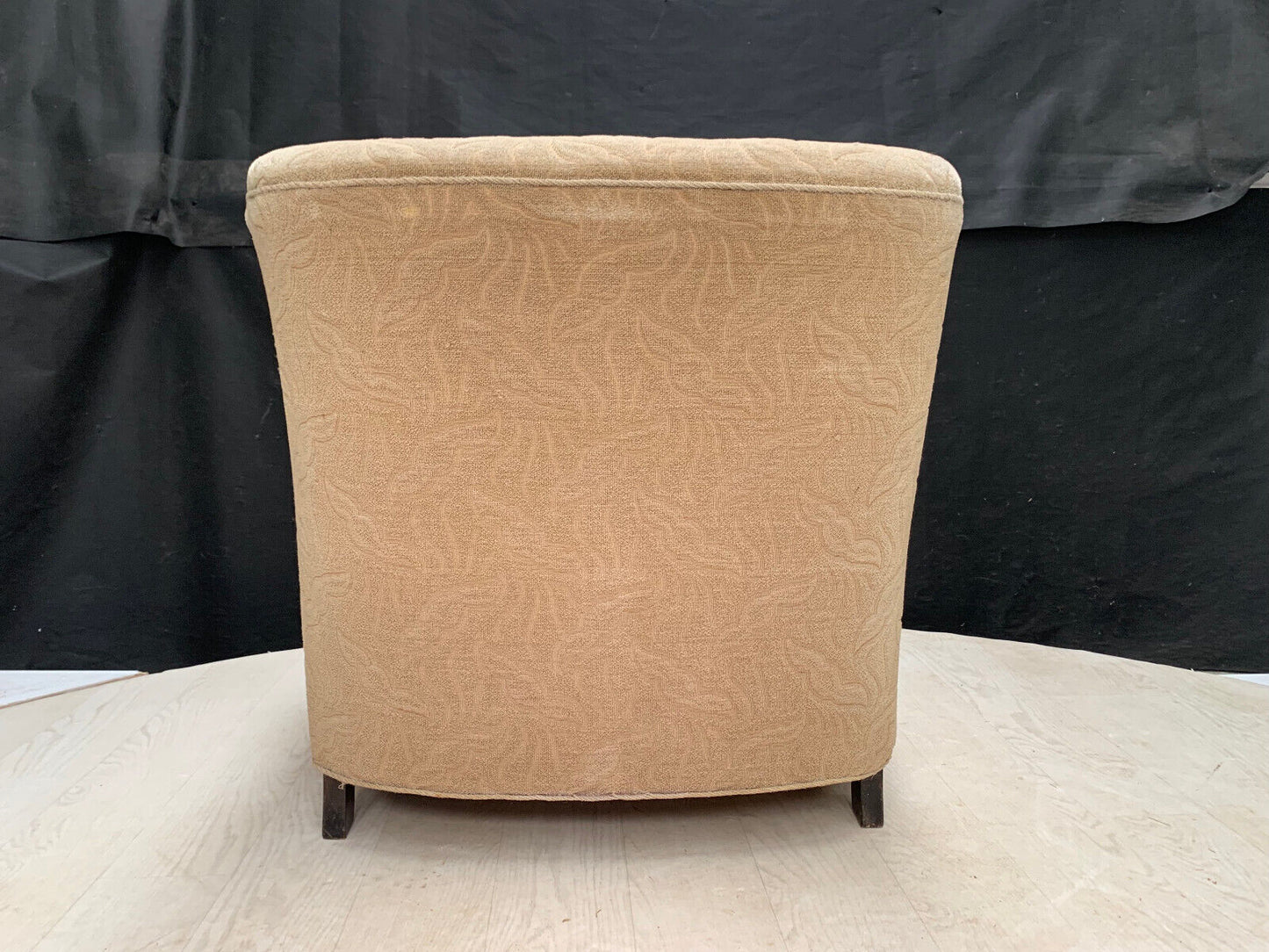 EB2887 Danish Stained Beech & Beige Patterned Fabric Chair Vintage Lounge VCAR