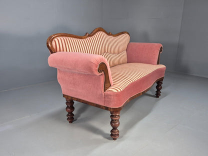 Vintage Danish 2 Sea Sofa Pink Mahogany Camel Back 1900s Antique EB8017 V2SS