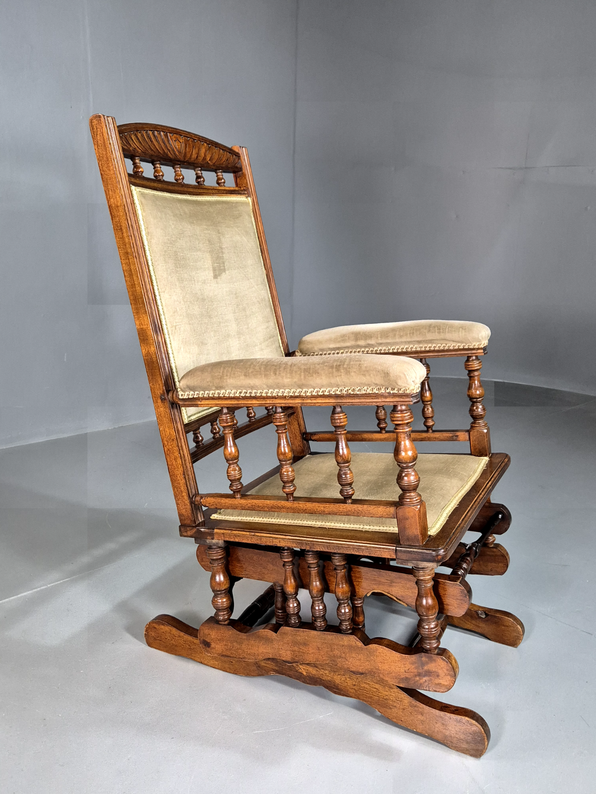 EB7358 Vintage American Style Rocking Chair Oak Frame Antique Style VWOO