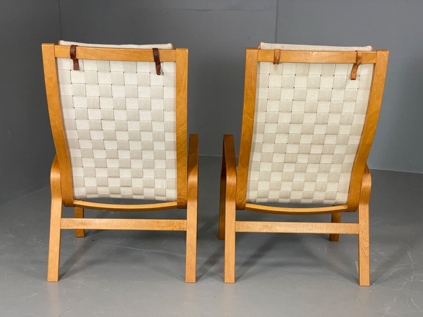 EB6140 Vintage Danish Bentwood Lounge Chairs Finn Østergard Style Beech MCM MBEN